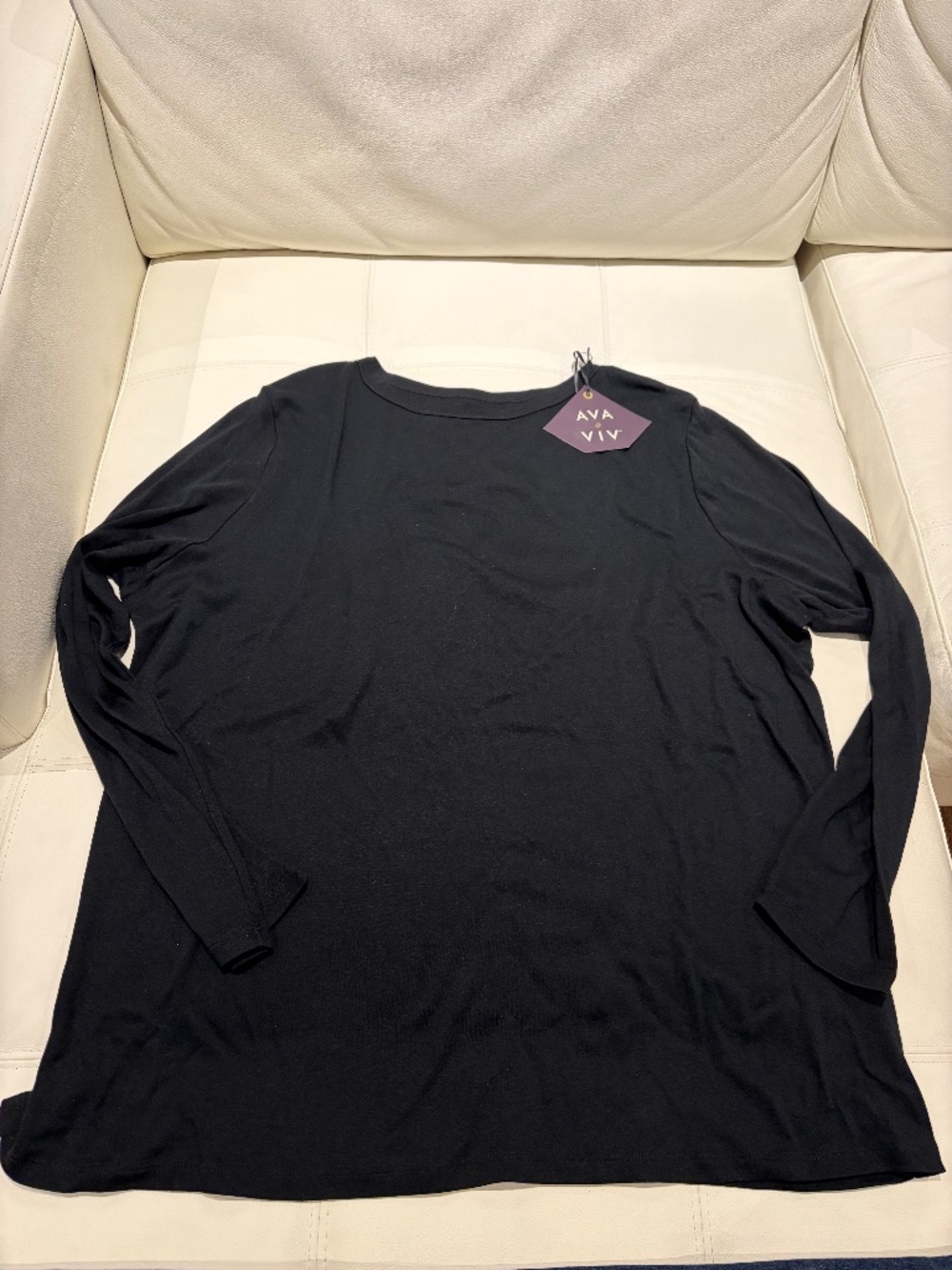 AVA VIV Black long sleeve - PIMA cotton - 2X